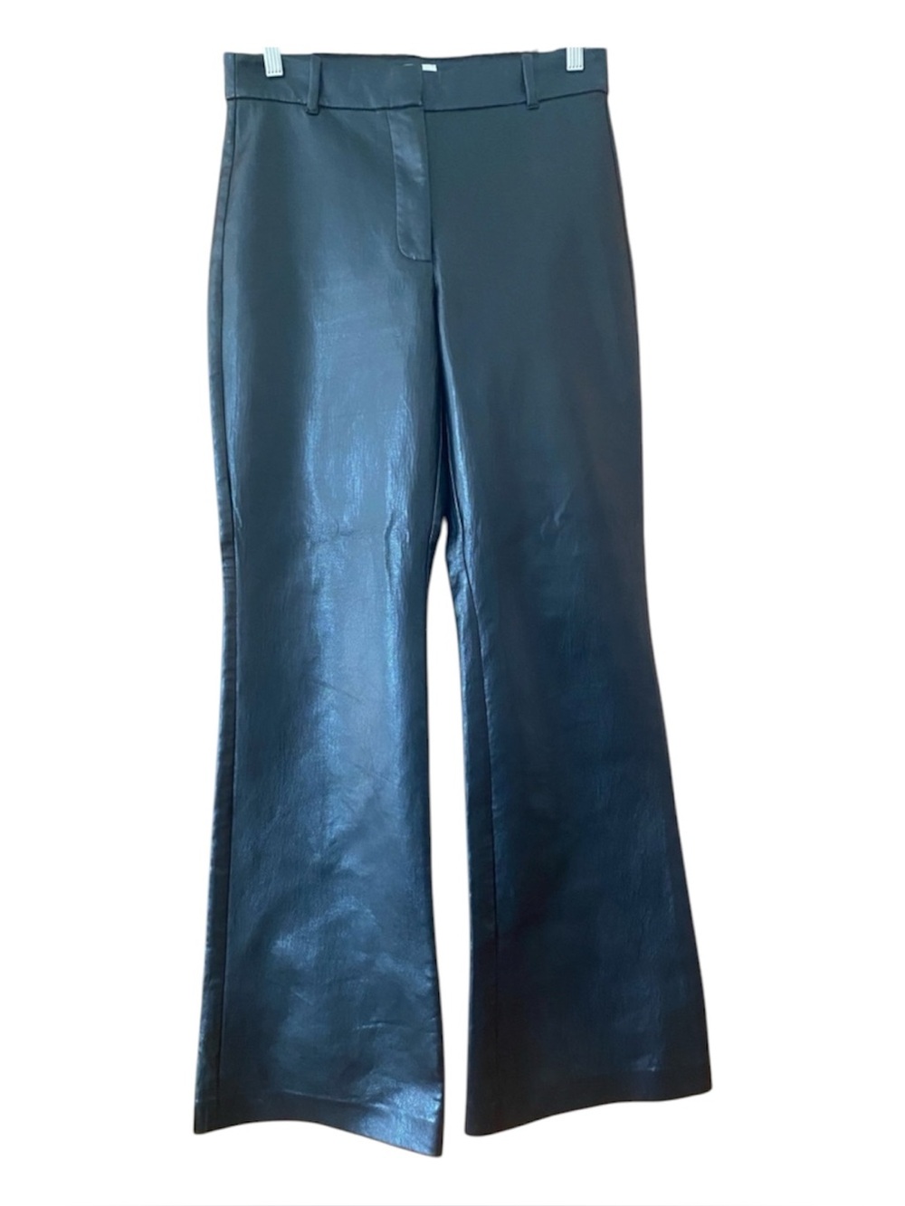 Wilfred Aritzia Black Vegan Leather High Rise Flare Pants Size 8